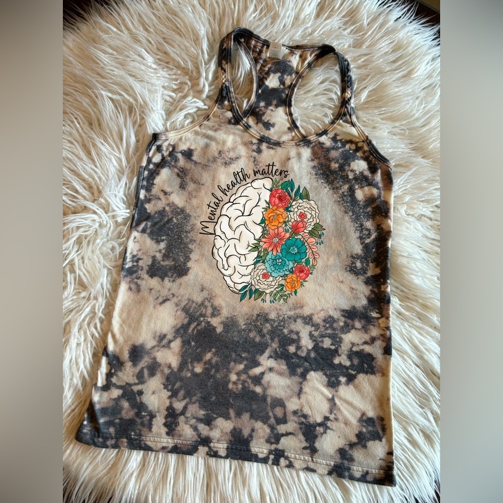 mental health bleached tank top